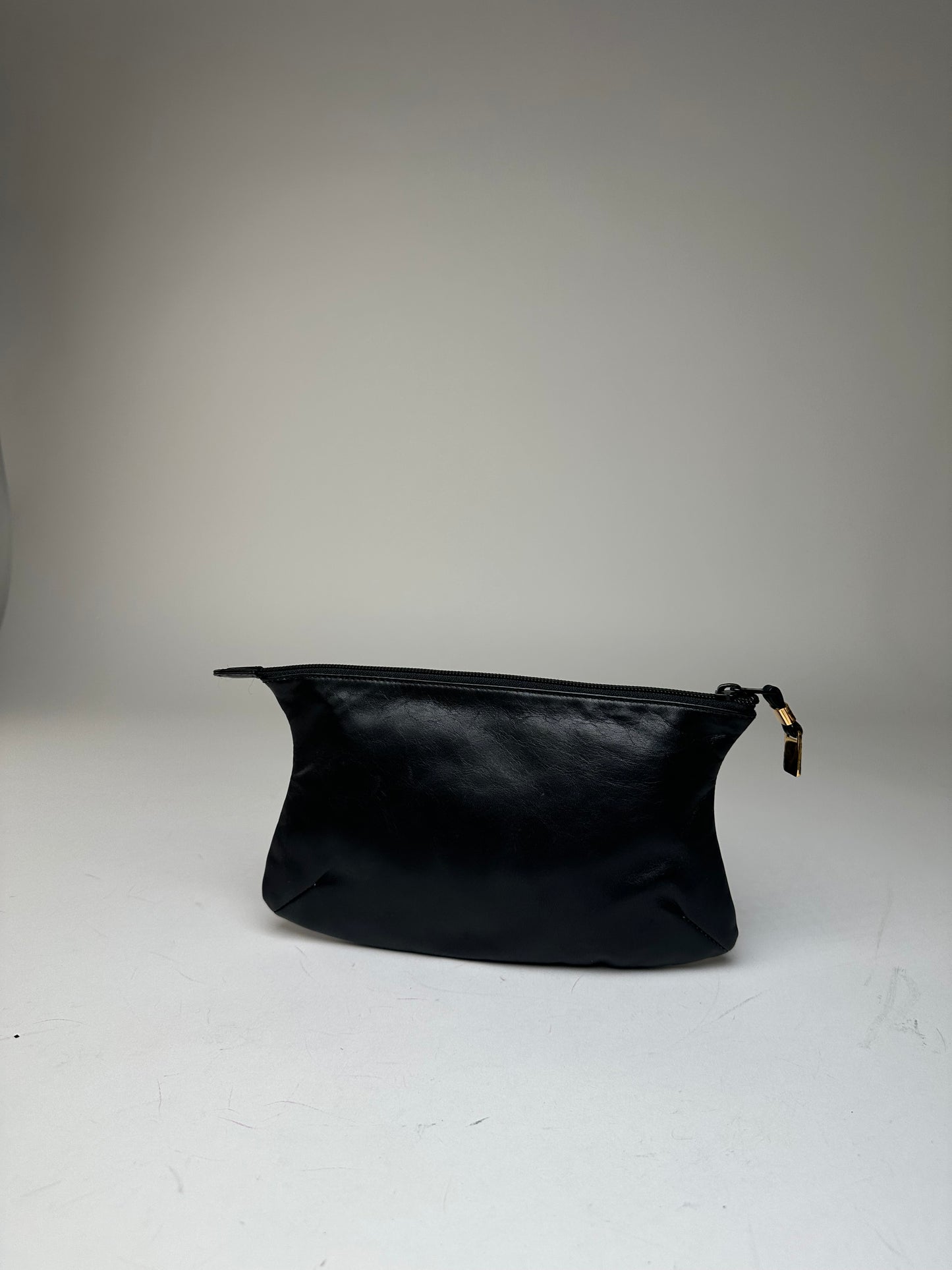 Vintage Loewe Anagram Leather Pouch Clutch Black