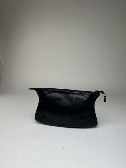 Vintage Loewe Anagram Leather Pouch Clutch Black