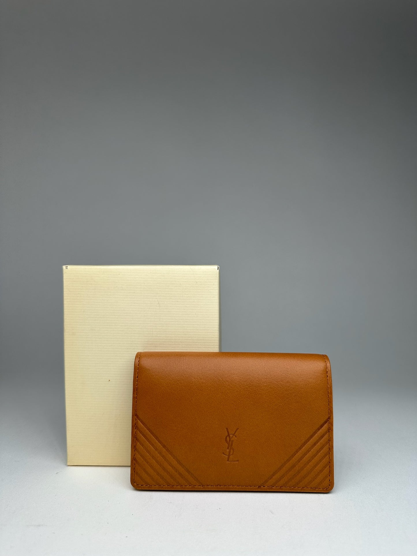 Vintage Yves Saint Laurent Leather Card Holder Brown