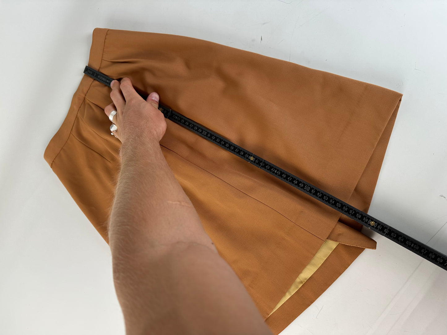 Vintage Ferragamo Wool Blend Skirt Tan M