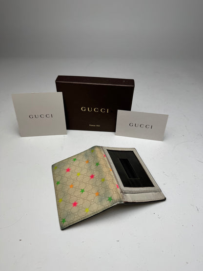 Vintage Gucci Monogram Star Card Holder White