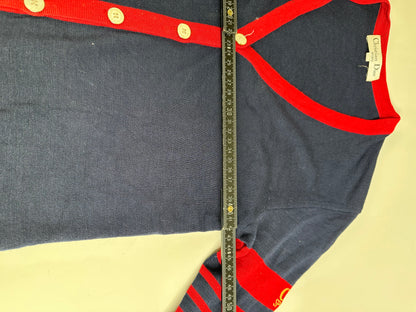 Vintage Dior Cotton Cardigan Navy Red M