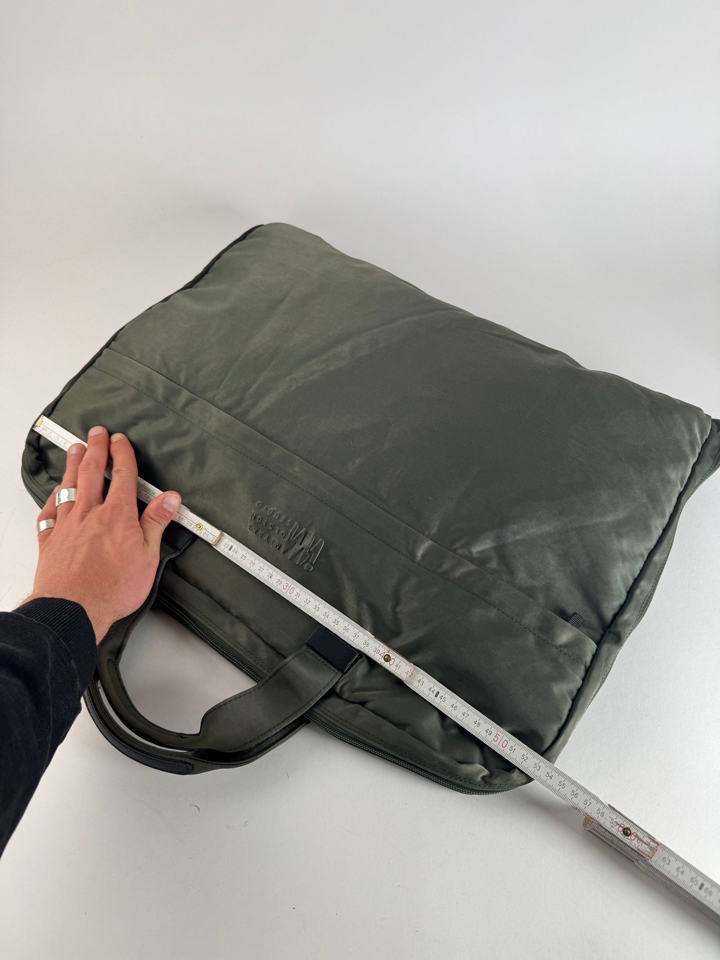 Vintage Issey Miyake Polyester Travel Bag Khaki