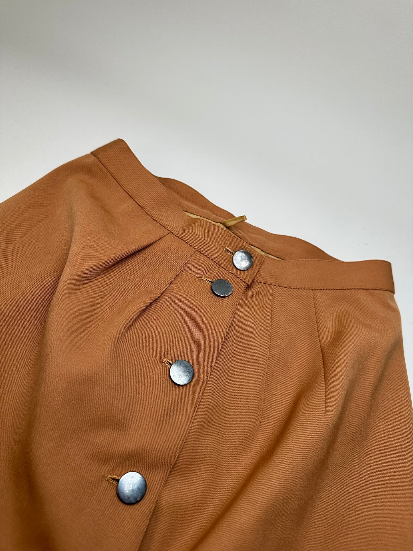 Vintage Ferragamo Wool Blend Skirt Tan M