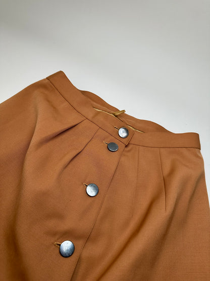 Vintage Ferragamo Wool Blend Skirt Tan M