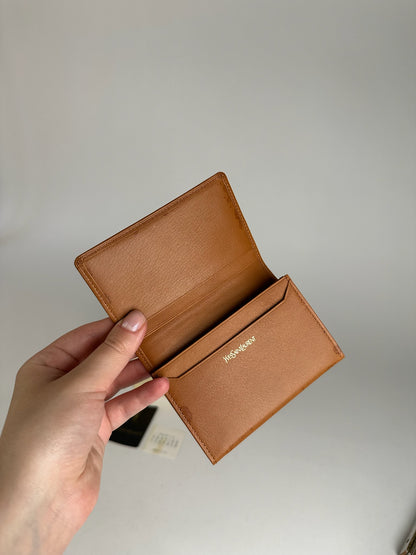 Vintage Yves Saint Laurent Leather Card Holder Brown