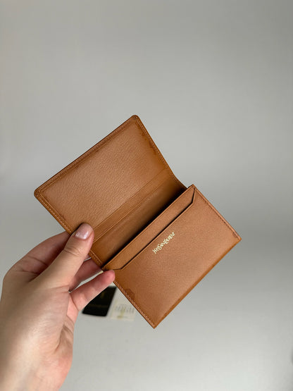 Vintage Yves Saint Laurent Leather Card Holder Brown
