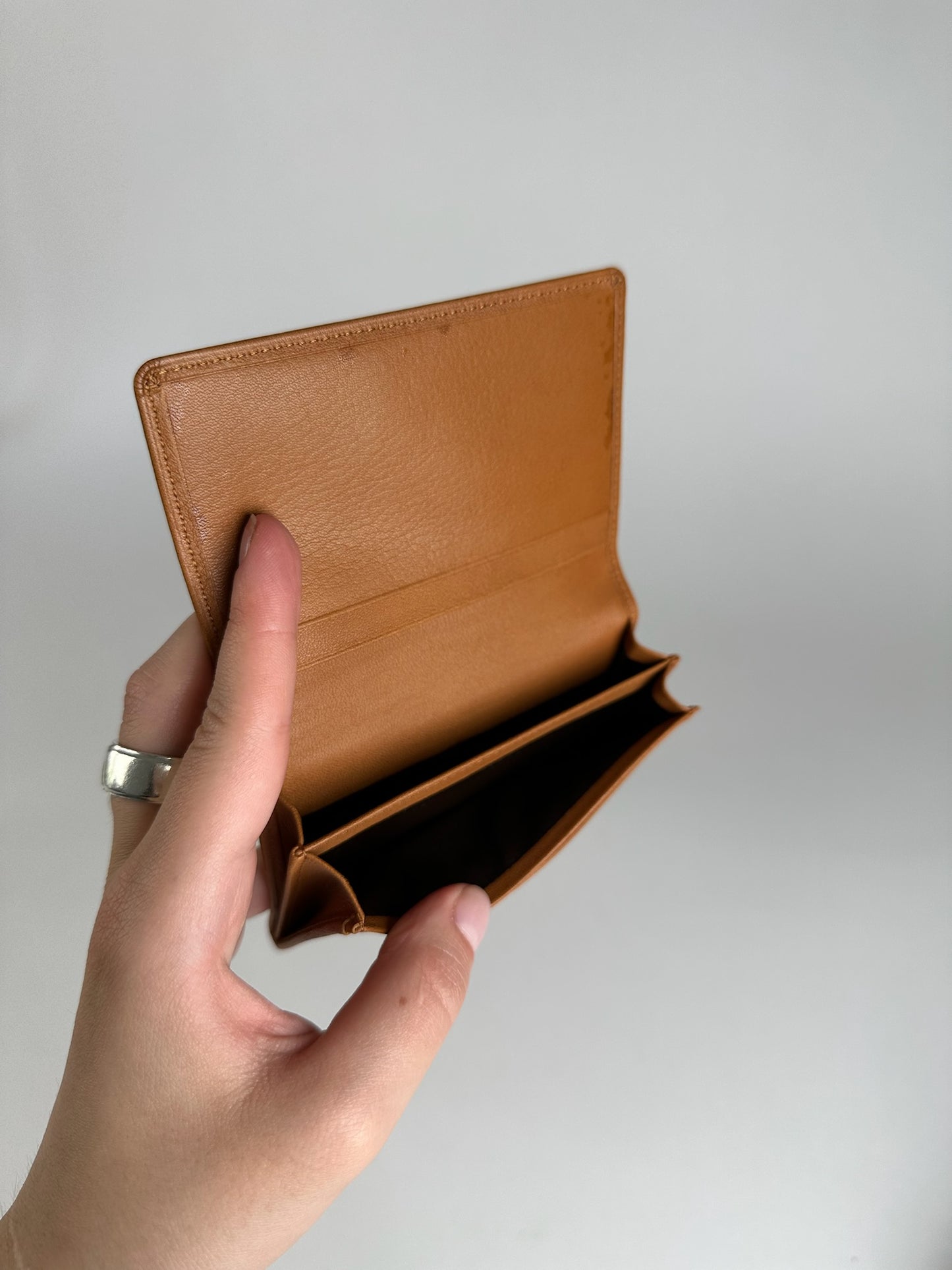 Vintage Yves Saint Laurent Leather Card Holder Brown