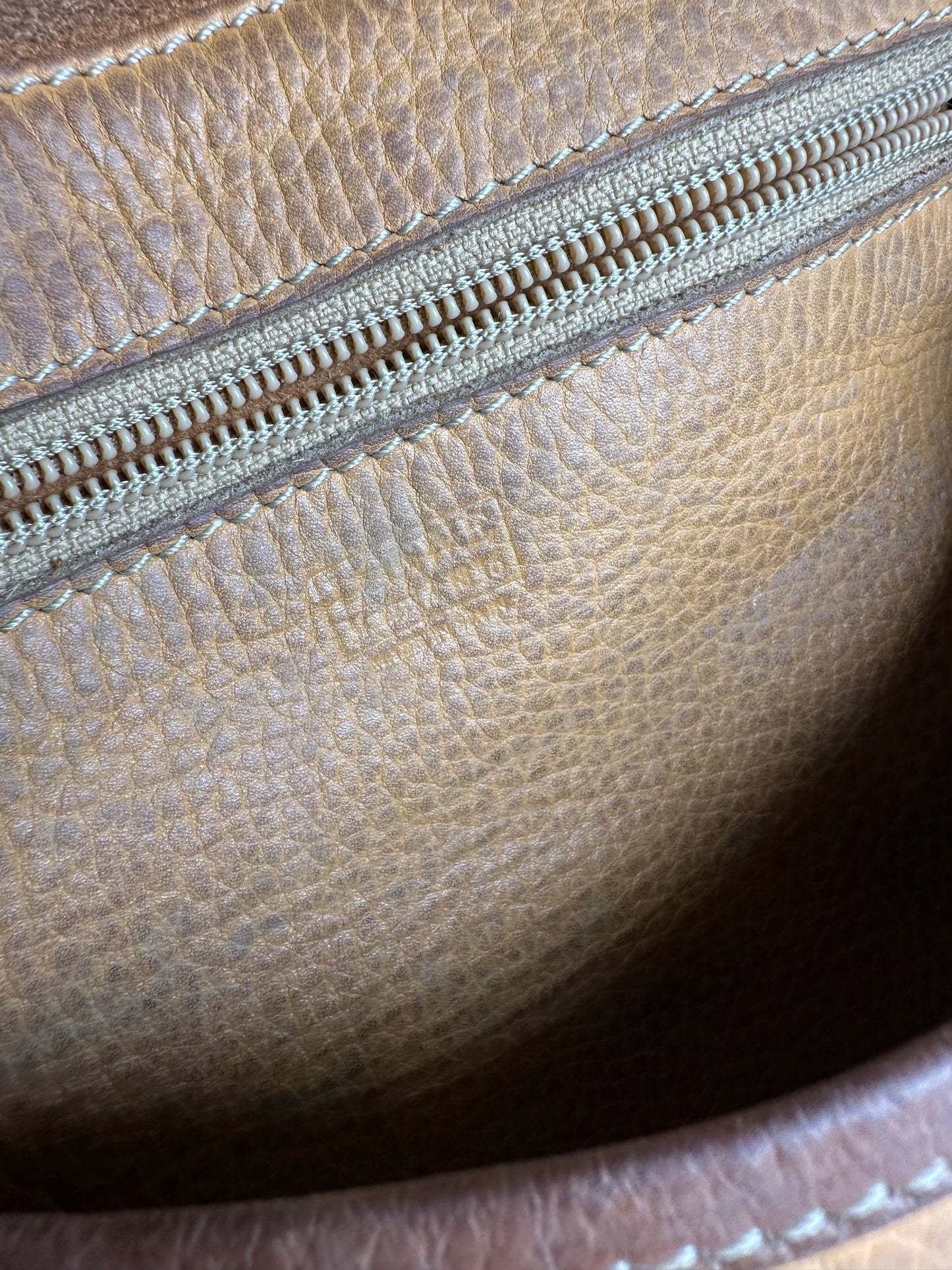 Vintage Loewe Anagram Leather Crossbody Shoulder Bag Brown