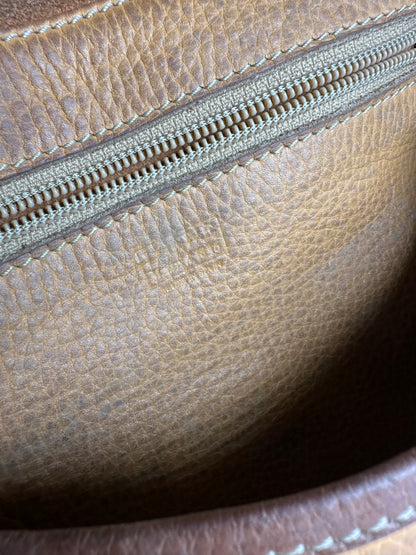 Vintage Loewe Anagram Leather Crossbody Shoulder Bag Brown