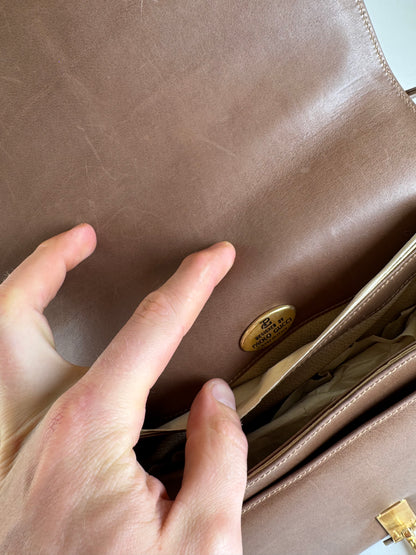 Vintage Paolo Gucci Leather Bag Brown