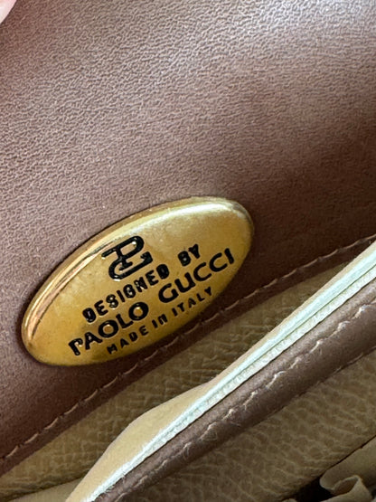 Vintage Paolo Gucci Leather Bag Brown