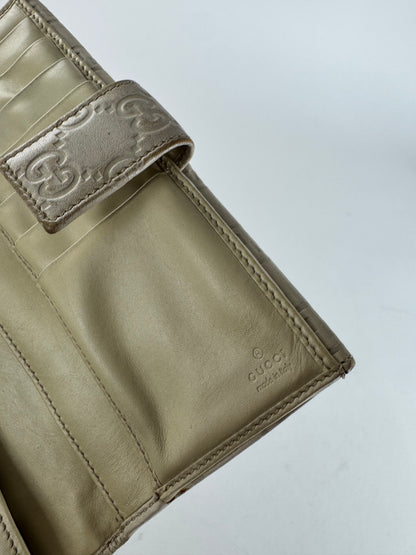 Vintage Gucci Monogram Leather Wallet White