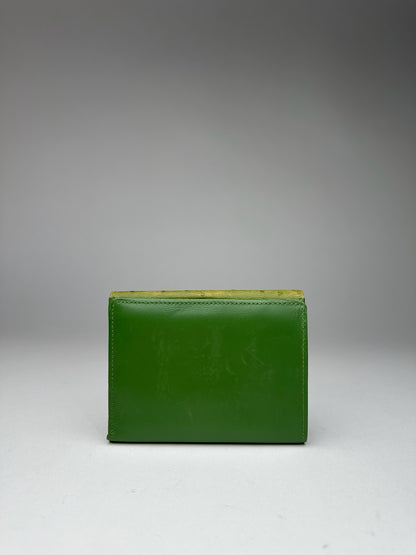 Vintage  Givenchy Ostrich Leather Wallet Green