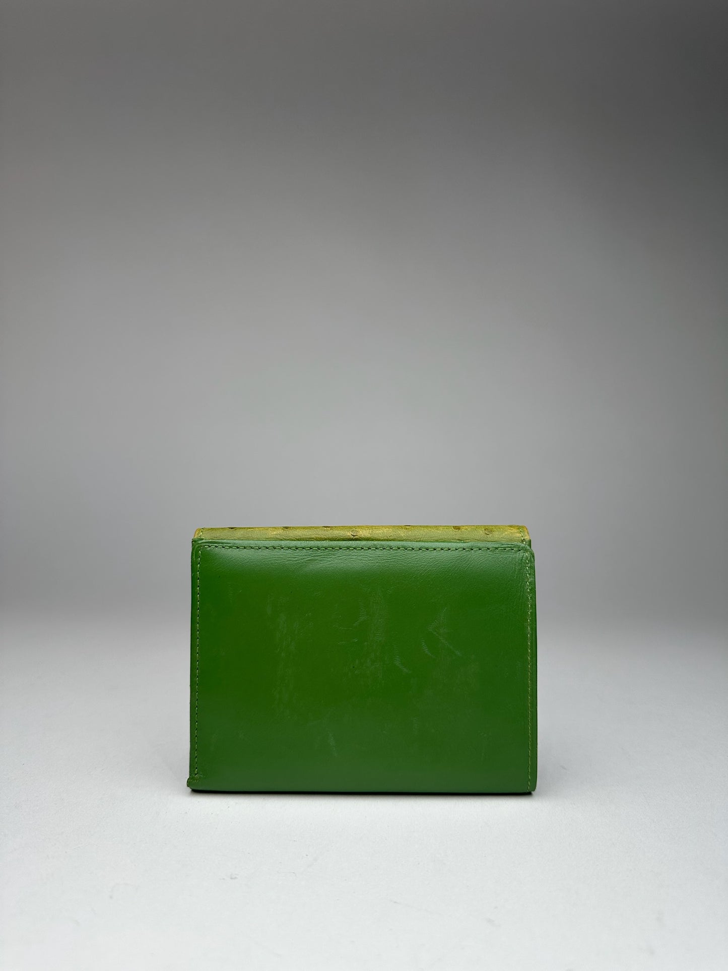 Vintage  Givenchy Ostrich Leather Wallet Green