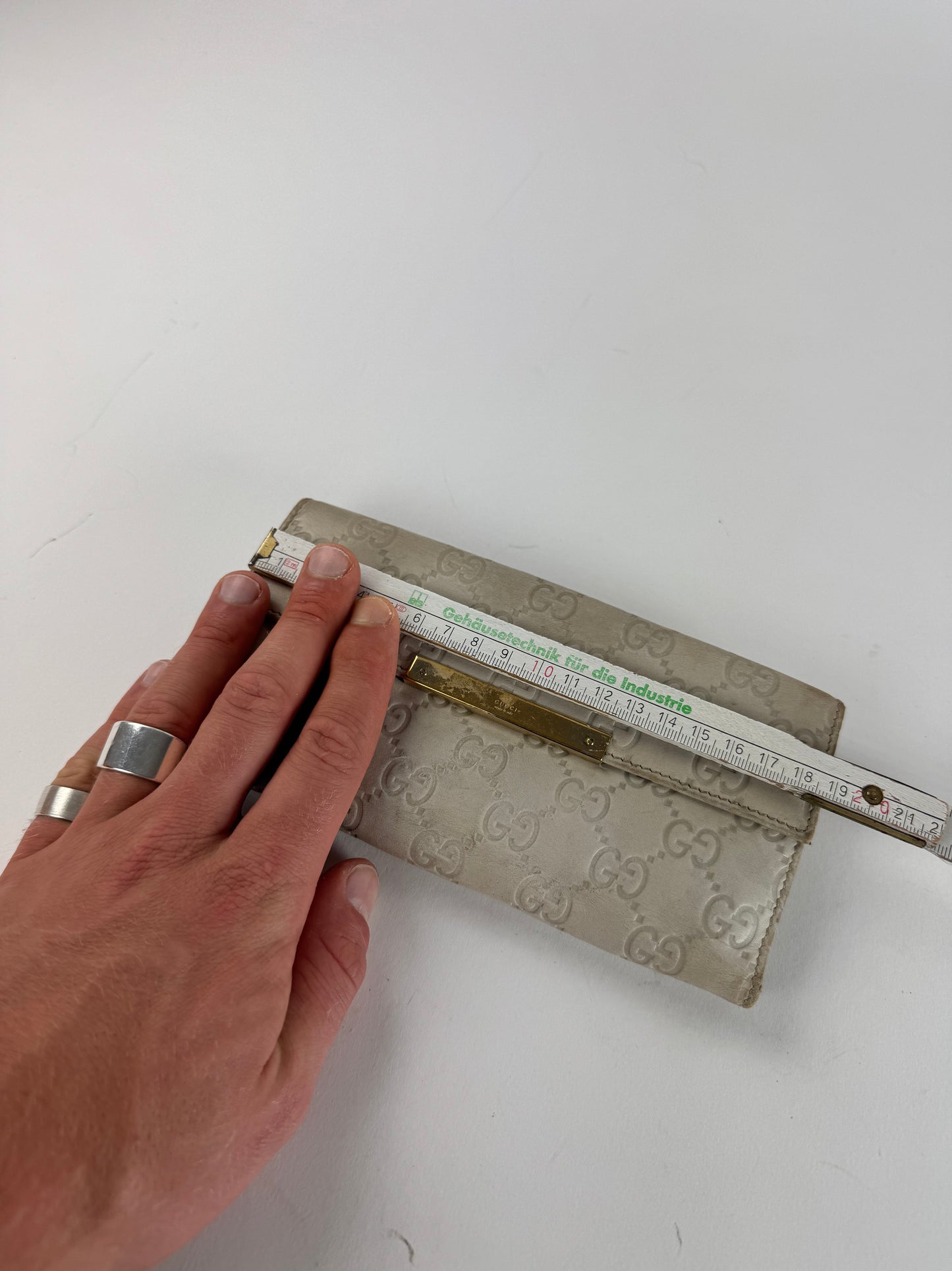 Vintage Gucci Monogram Leather Wallet White