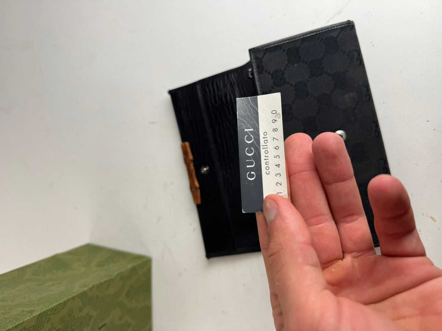 Vintage Gucci Bamboo monogram wallet black