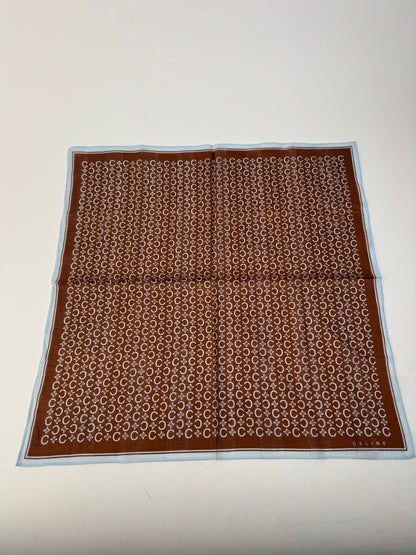 Vintage Celine Macadam Monogram Scarf brown turquoise