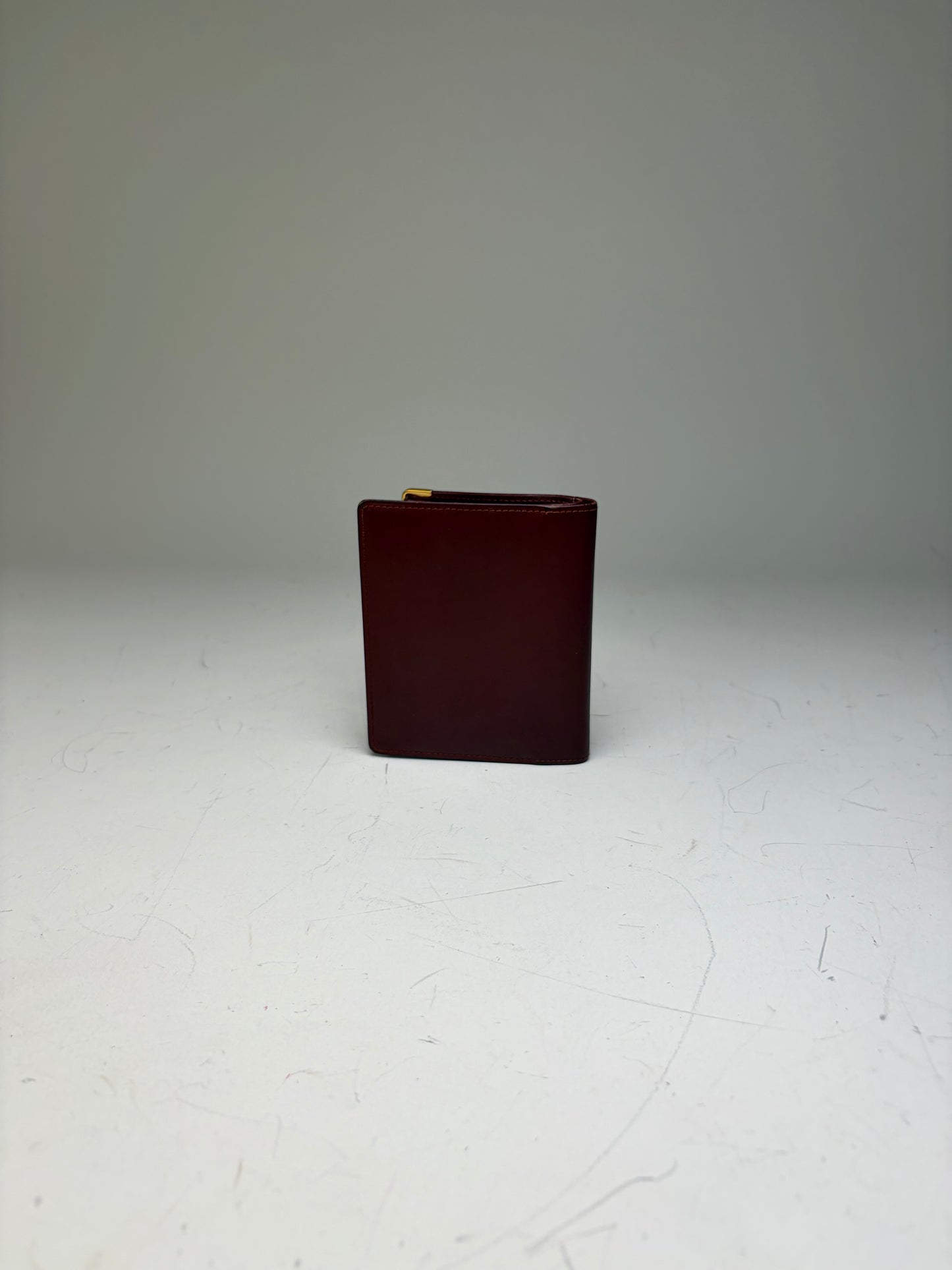 Vintage Cartier Leather Wallet Burgundy Gold
