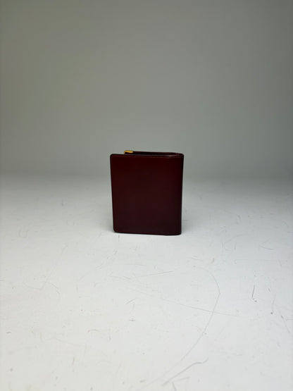 Vintage Cartier Leather Wallet Burgundy Gold