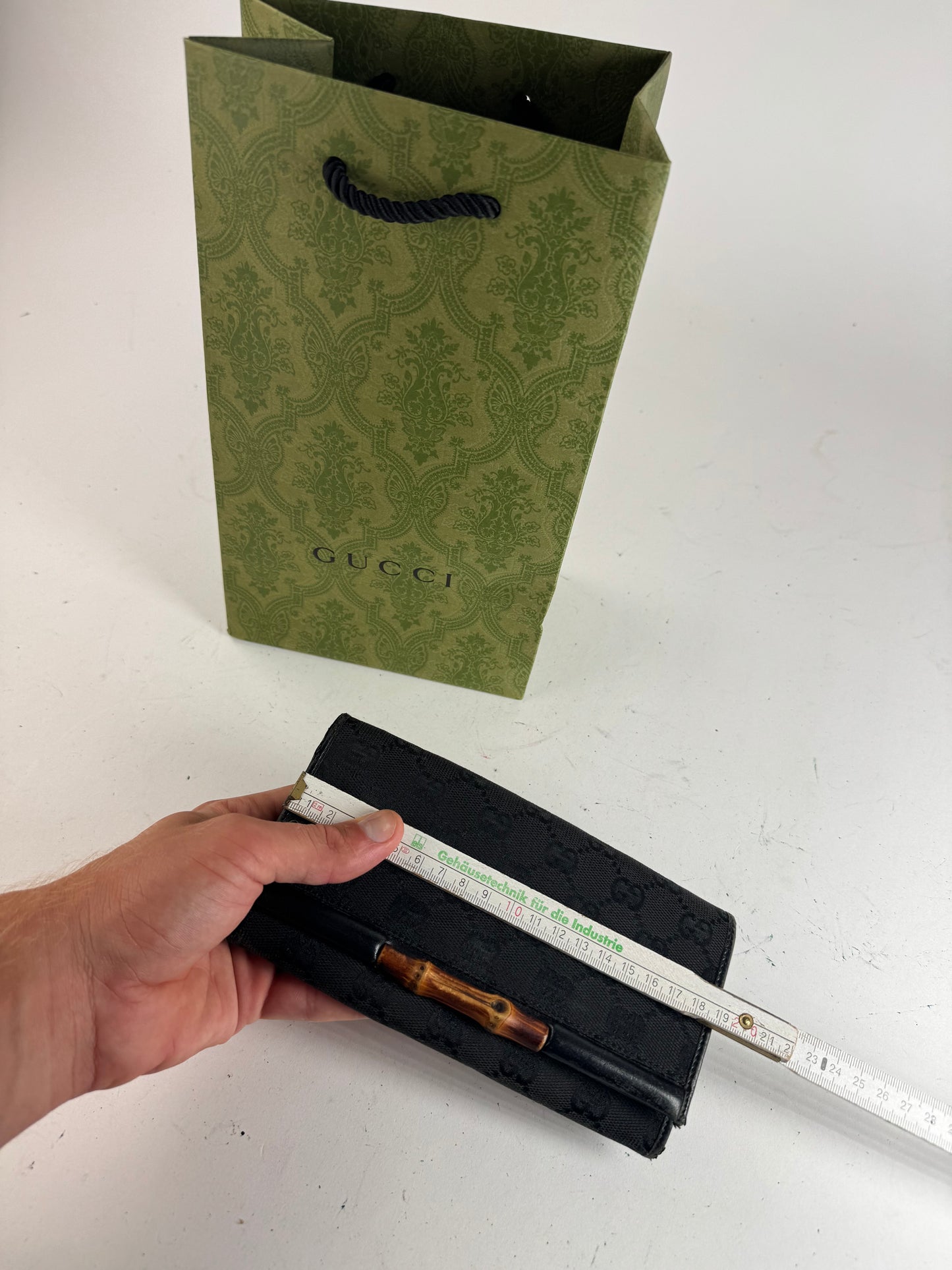 Vintage Gucci Bamboo monogram wallet black