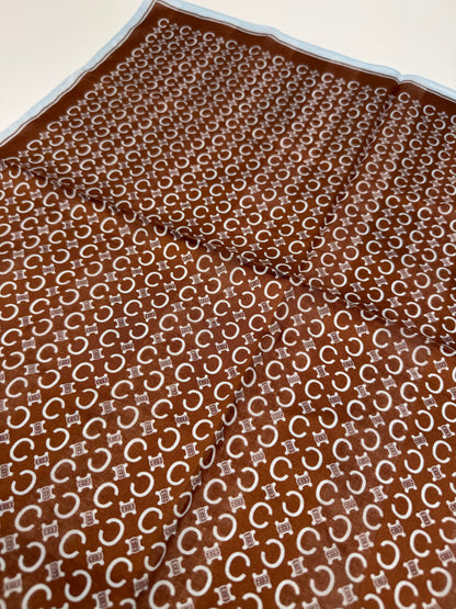Vintage Celine Macadam Monogram Scarf brown turquoise