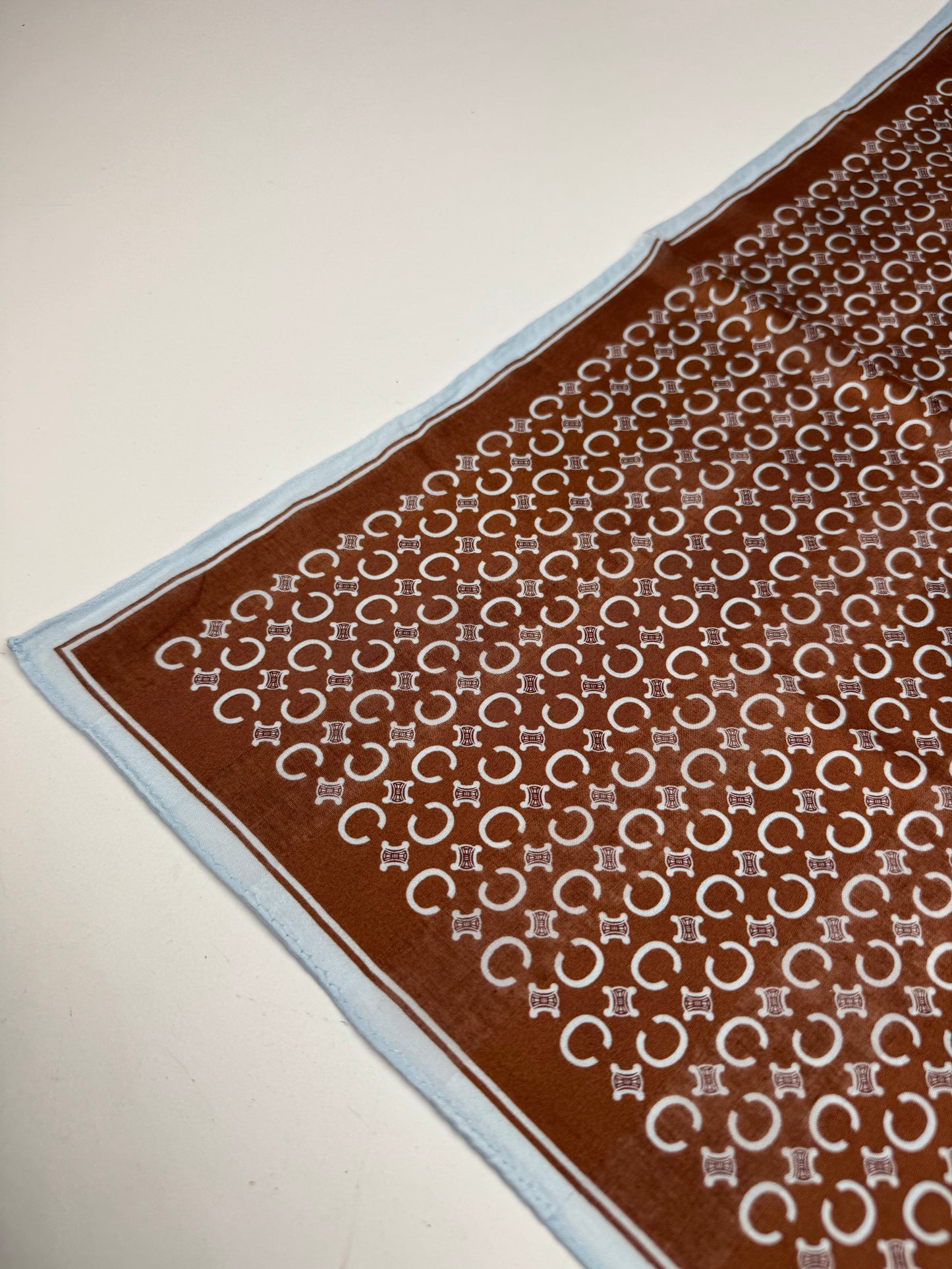 Vintage Celine Macadam Monogram Scarf brown turquoise