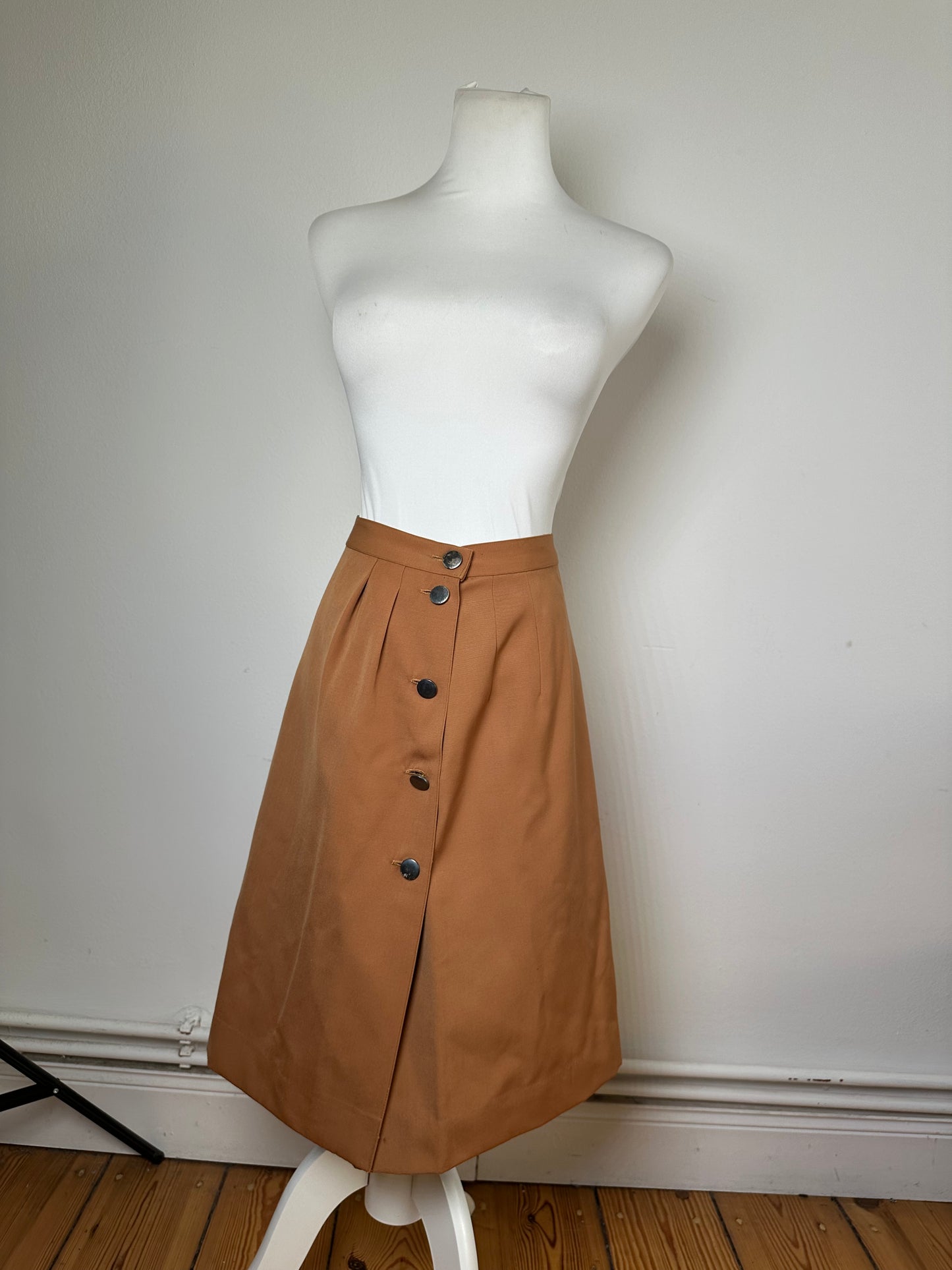 Vintage Ferragamo Wool Blend Skirt Tan M