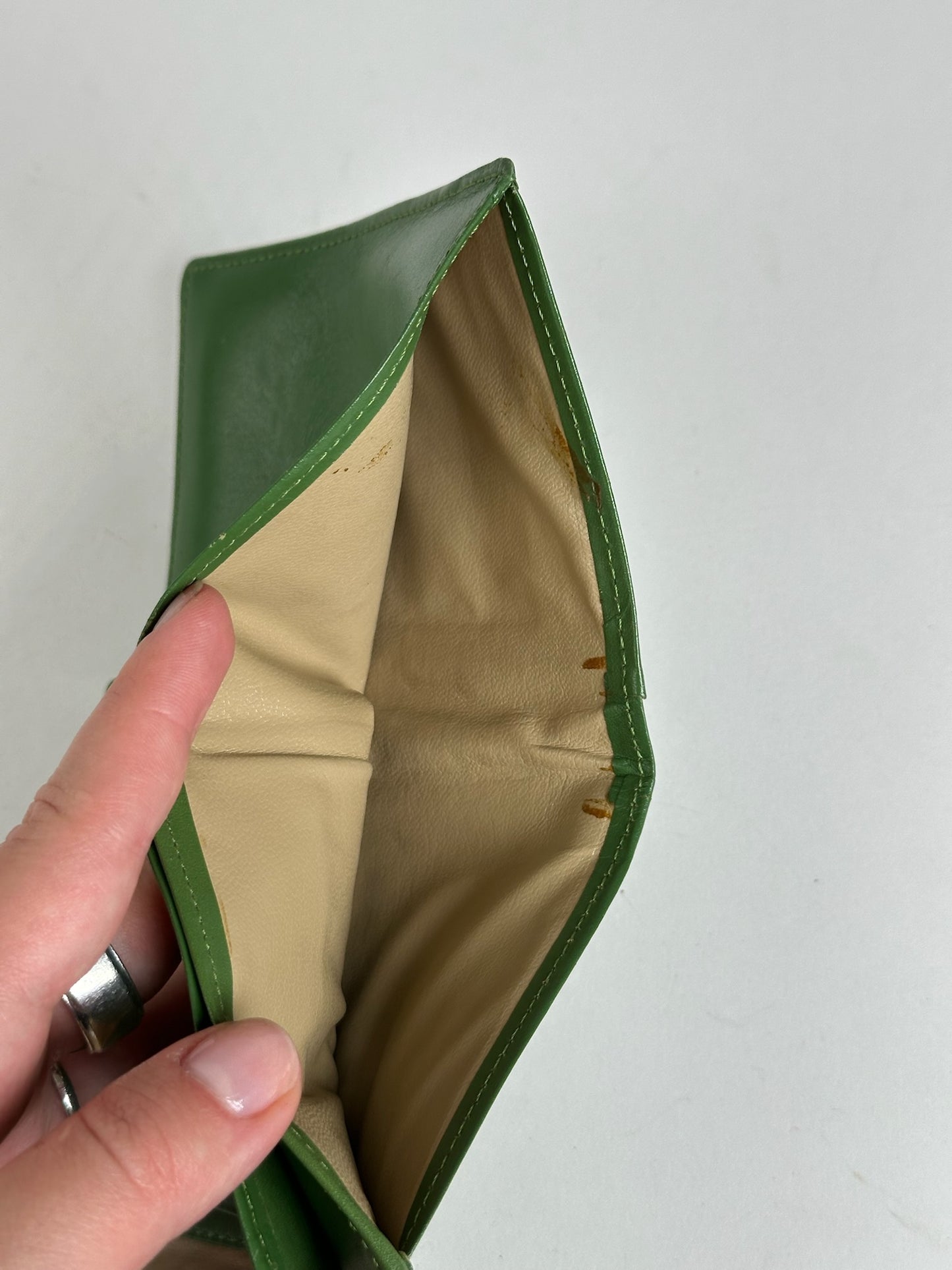 Vintage  Givenchy Ostrich Leather Wallet Green