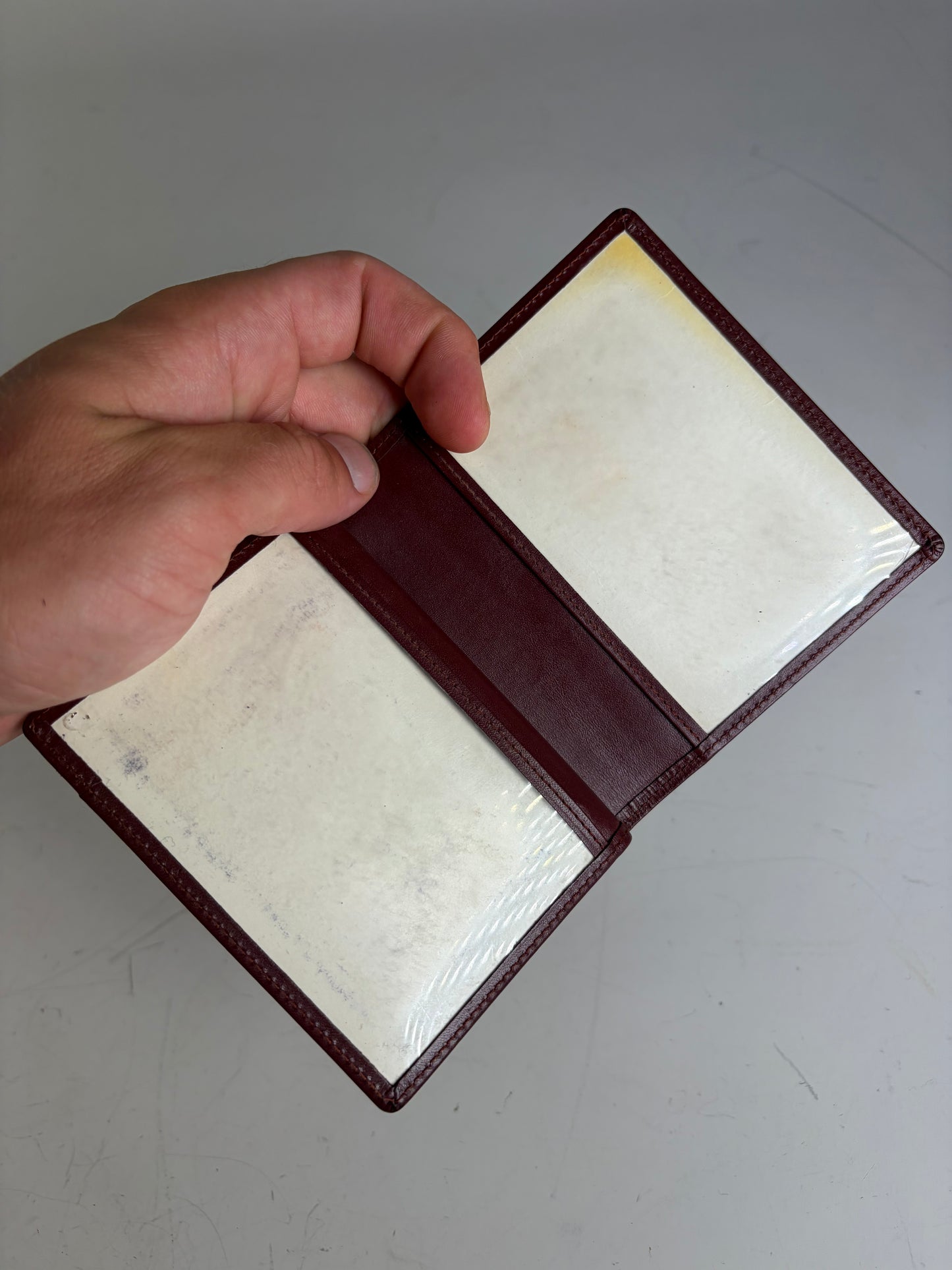 Vintage Cartier Leather Wallet Burgundy Gold