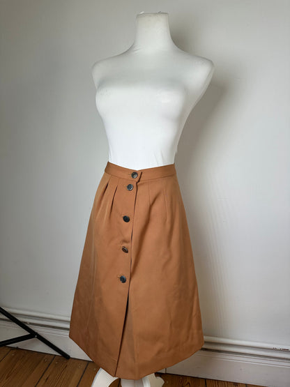 Vintage Ferragamo Wool Blend Skirt Tan M