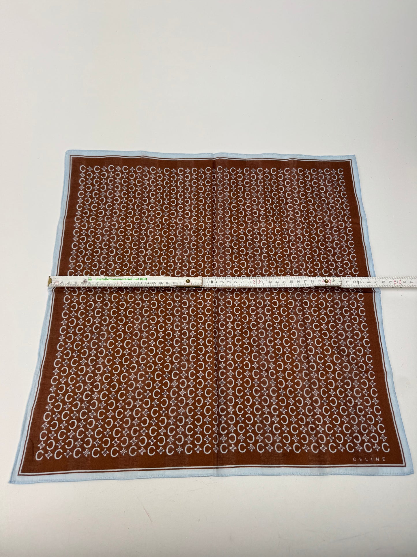 Vintage Celine Macadam Monogram Scarf brown turquoise