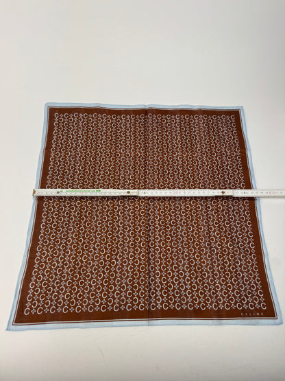 Vintage Celine Macadam Monogram Scarf brown turquoise
