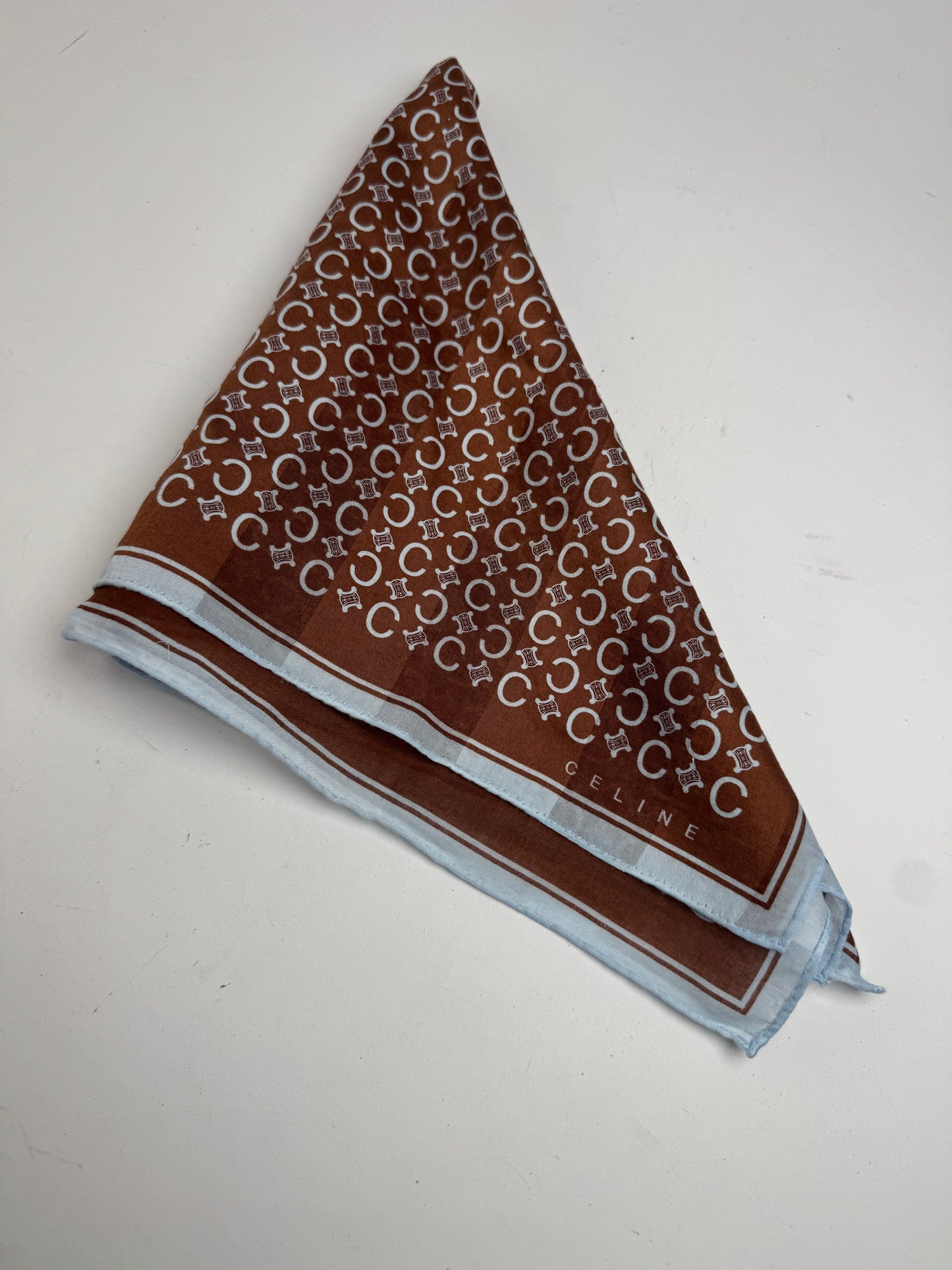 Vintage Celine Macadam Monogram Scarf brown turquoise