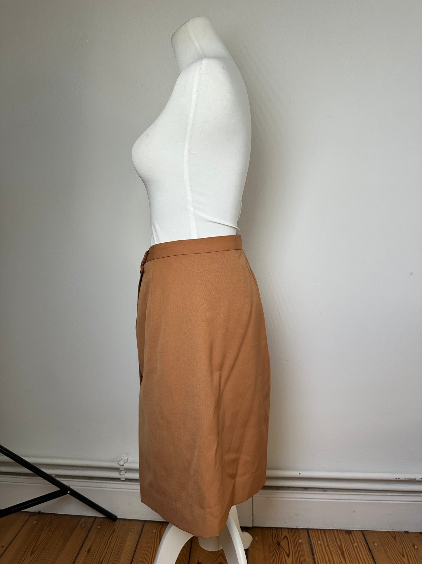 Vintage Ferragamo Wool Blend Skirt Tan M