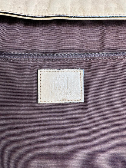 Vintage Issey Miyake Leather Shoulder Bag Beige