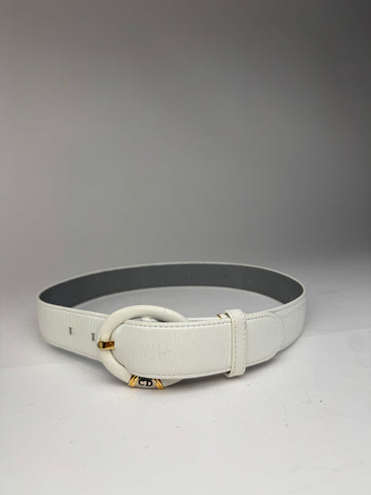 Vintage Dior leather belt white