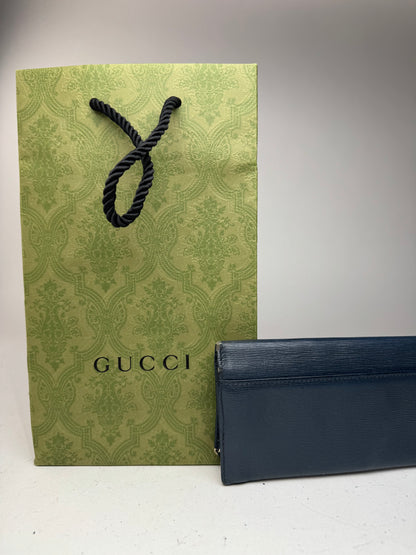 Vintage Gucci Monogram leather ID Holder GG Navy