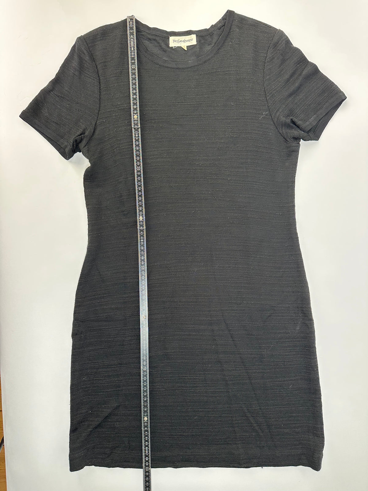 Vintage Yves Saint Laurent T-Shirt Dress Black L