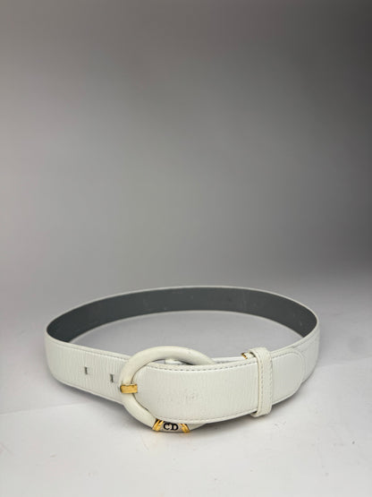 Vintage Dior leather belt white