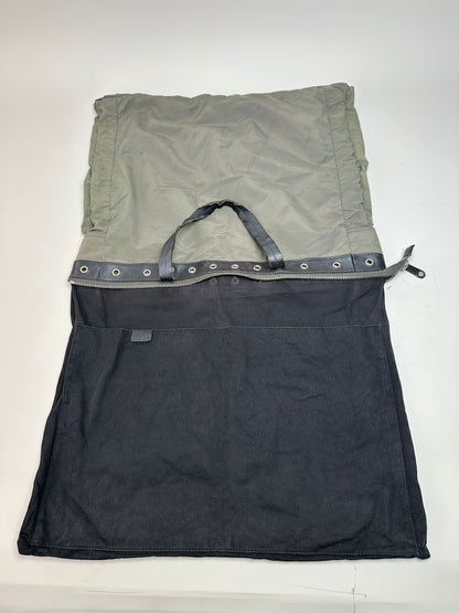 Vintage Celine Nylon Leather Trim Tote Olive Black