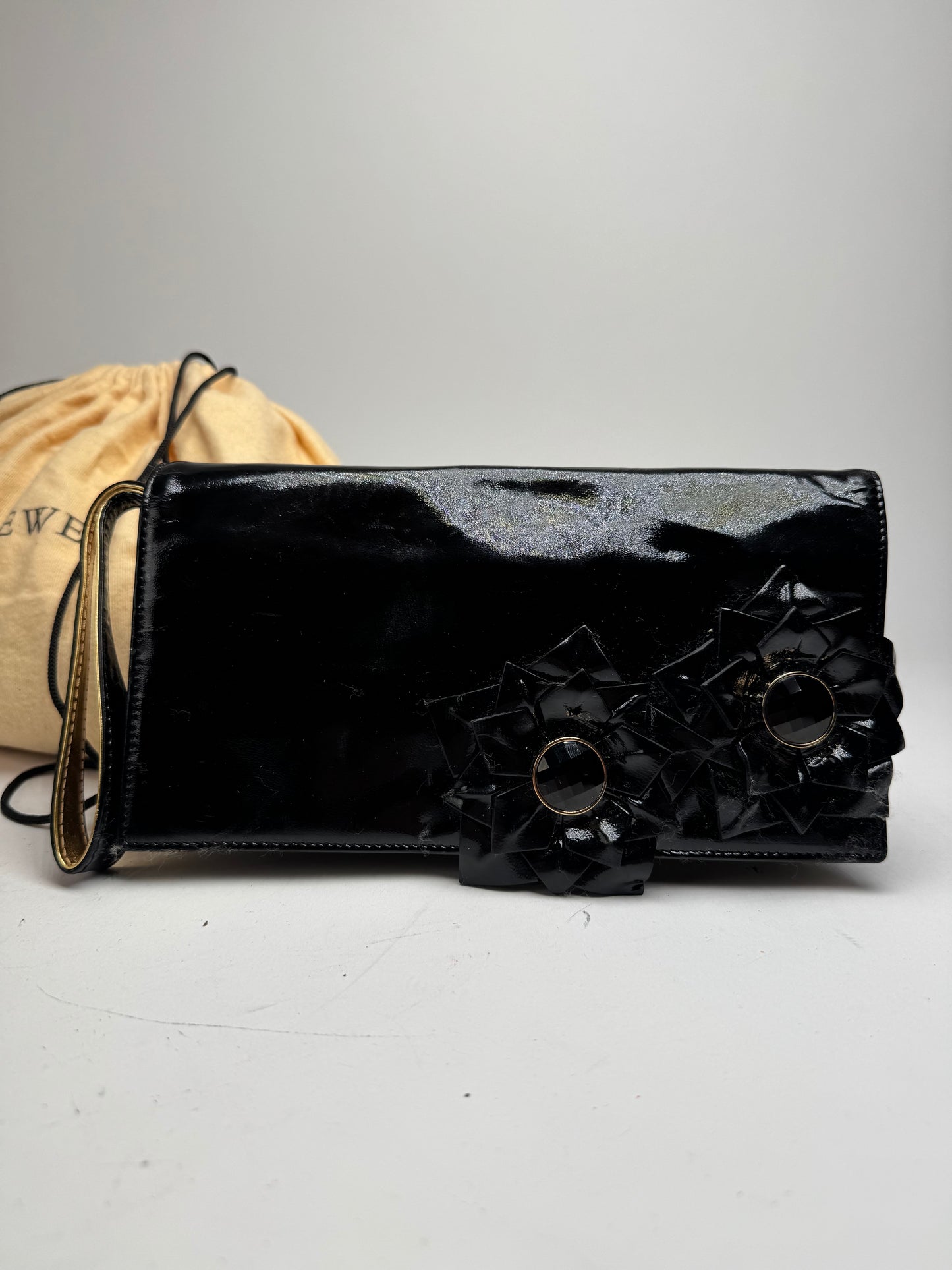 Vintage Loewe Madrid Patent Leather clutch Black