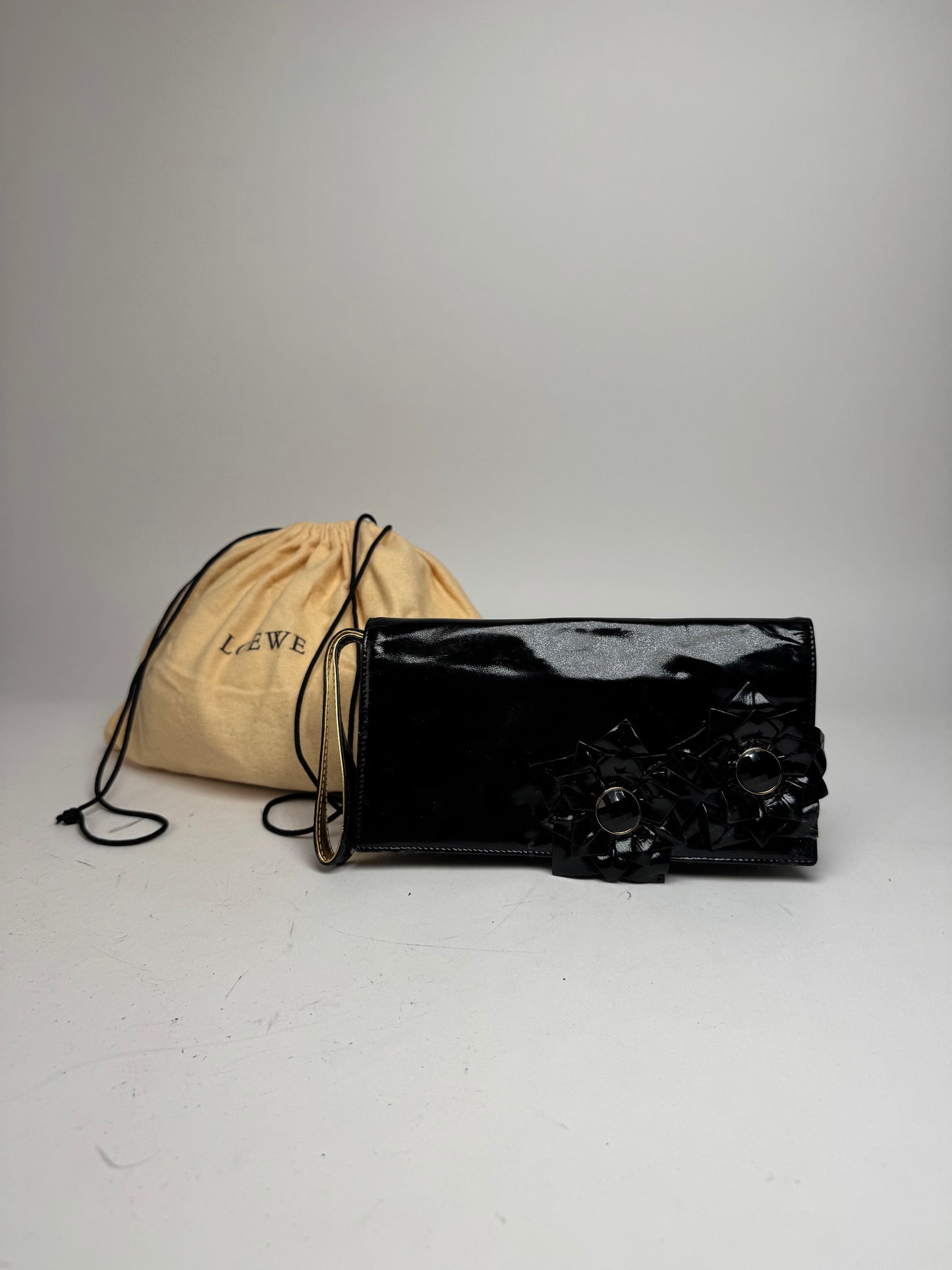 Vintage Loewe Madrid Patent Leather clutch Black