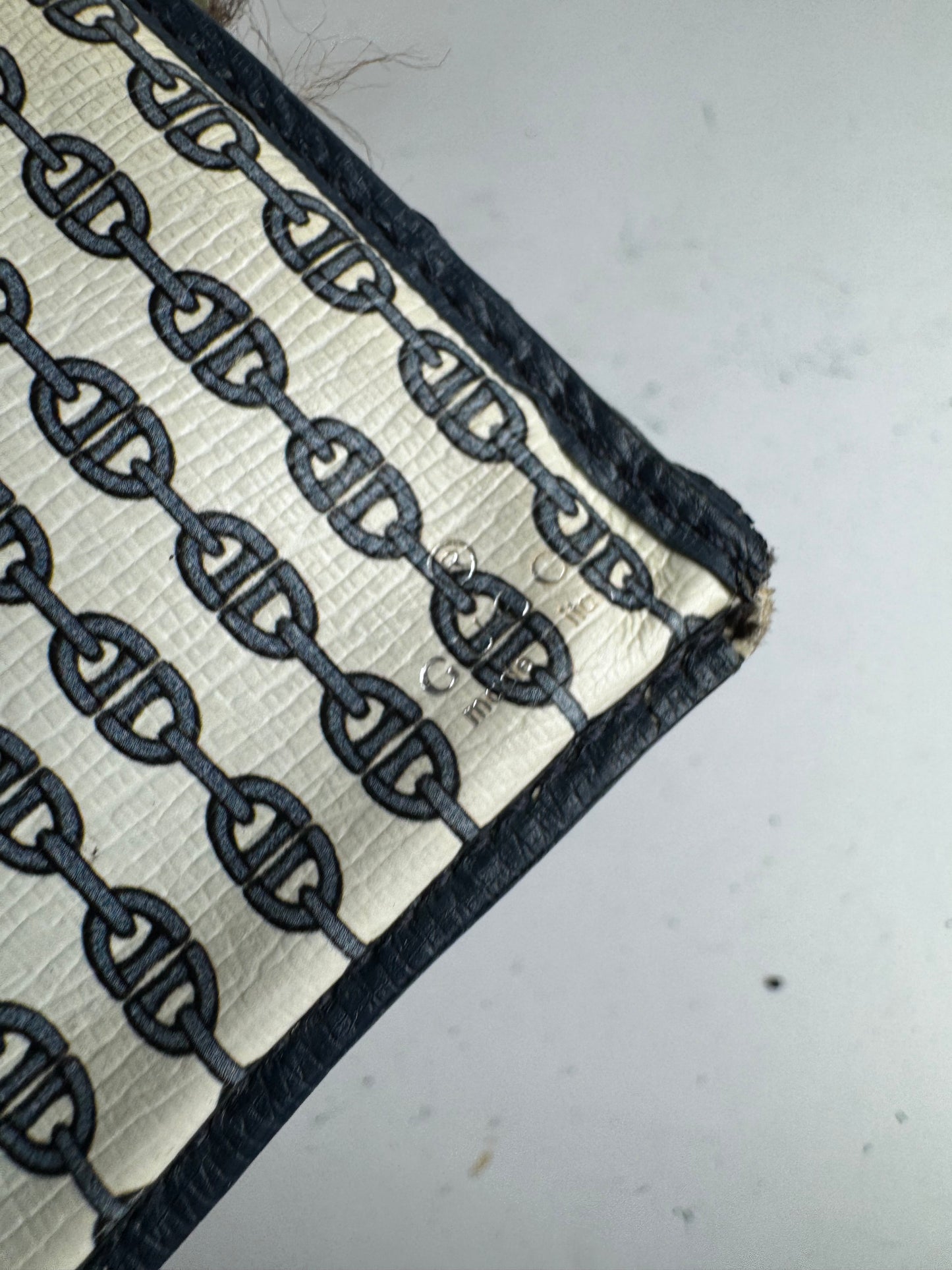 Vintage Gucci Monogram leather ID Holder GG Navy