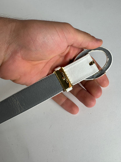 Vintage Dior leather belt white
