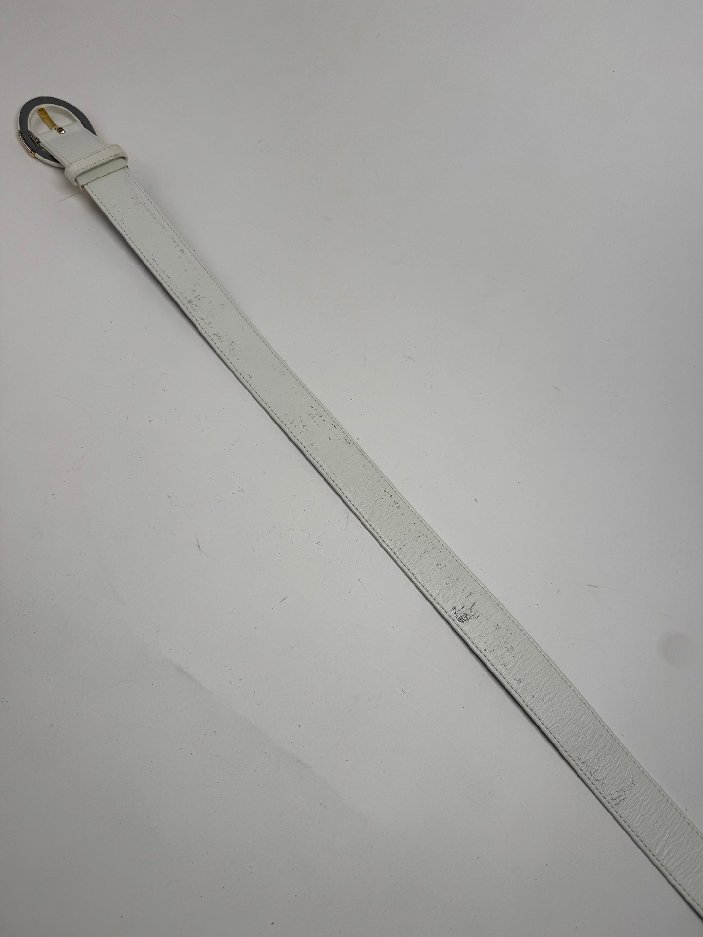Vintage Dior leather belt white