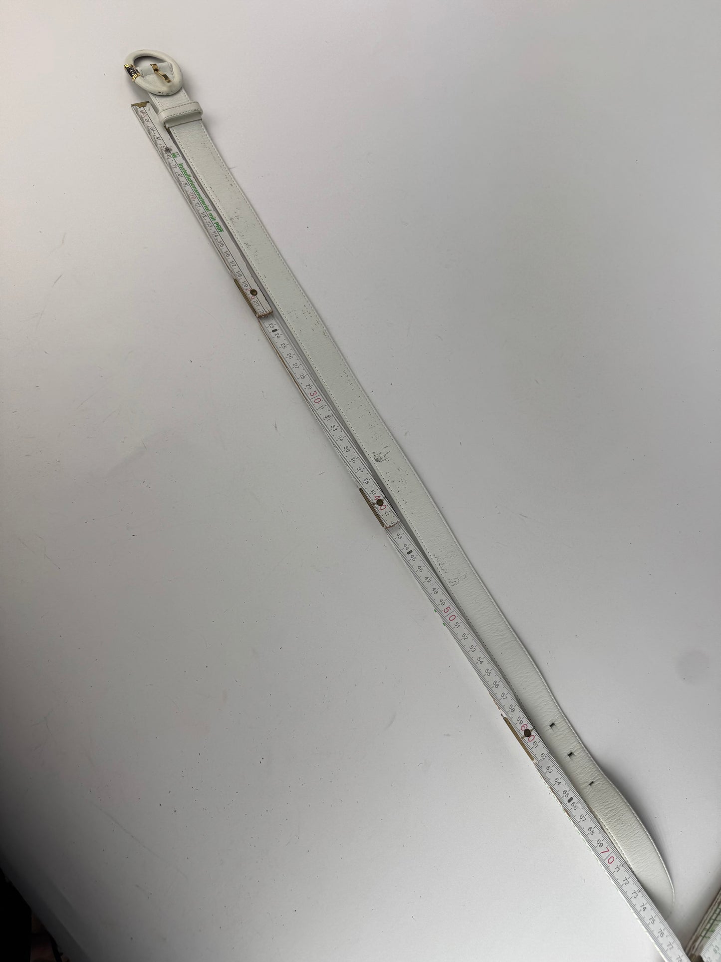 Vintage Dior leather belt white