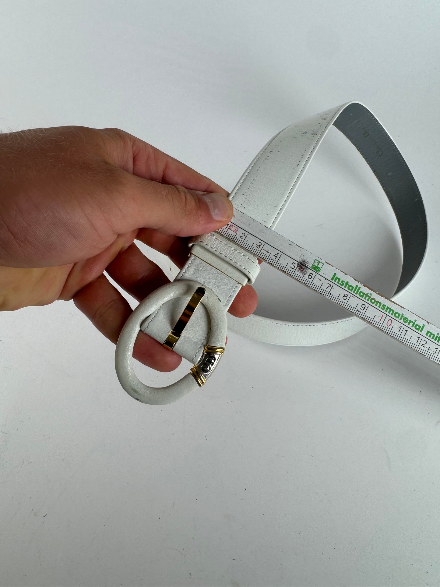 Vintage Dior leather belt white