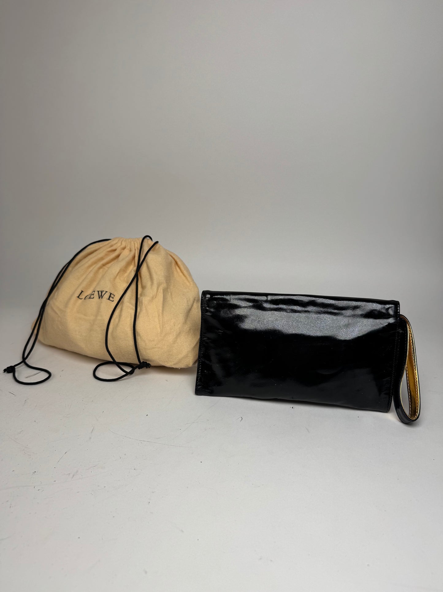 Vintage Loewe Madrid Patent Leather clutch Black