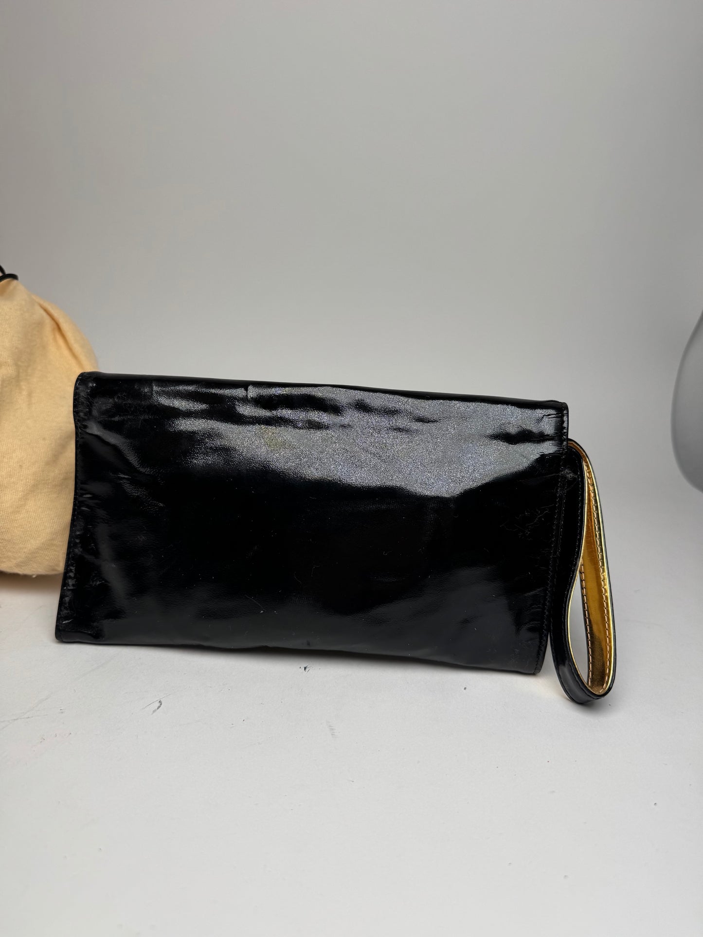 Vintage Loewe Madrid Patent Leather clutch Black